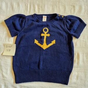 Gymboree girls size 7/8 or Medium Cape Cod Cutie knit sweater with anchor EUC